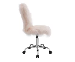 Comfort Home Blush Pink Faux Fur Swivel Chair -Storage supplies store 810543388 5