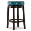Clea Teal 24" Padded Vinyl Swivel Counter Stool -Storage supplies store 810543392 1