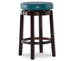 Clea Teal 24" Padded Vinyl Swivel Counter Stool