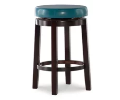 Clea Teal 24" Padded Vinyl Swivel Counter Stool -Storage supplies store 810543392 4