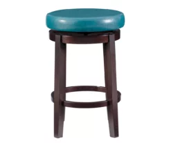 Clea Teal 24" Padded Vinyl Swivel Counter Stool -Storage supplies store 810543392 A0 2