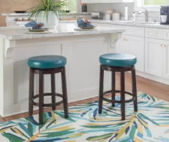 Clea Teal 24" Padded Vinyl Swivel Counter Stool -Storage supplies store 810543392 B0 1