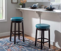 Clea Teal 24" Padded Vinyl Swivel Counter Stool -Storage supplies store 810543392 B0 3