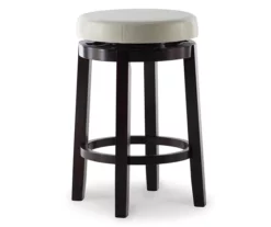 Clea Rice White 24" Padded Vinyl Swivel Counter Stool