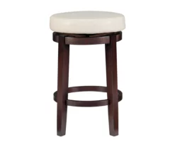Clea Rice White 24" Padded Vinyl Swivel Counter Stool -Storage supplies store 810543393 A0 2