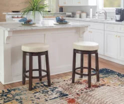 Clea Rice White 24" Padded Vinyl Swivel Counter Stool -Storage supplies store 810543393 B0 1