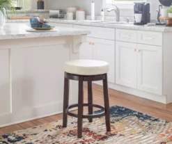 Clea Rice White 24" Padded Vinyl Swivel Counter Stool -Storage supplies store 810543393 B0 2