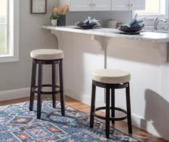 Clea Rice White 24" Padded Vinyl Swivel Counter Stool -Storage supplies store 810543393 B0 3