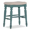 Bristol Antique Blue & White Backless Counter Stool -Storage supplies store 810543394 1