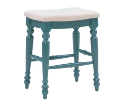 Bristol Antique Blue & White Backless Counter Stool -Storage supplies store 810543394 A0 1
