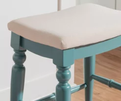 Bristol Antique Blue & White Backless Counter Stool -Storage supplies store 810543394 A0 7