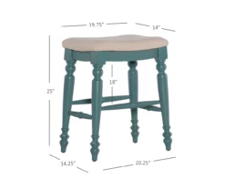 Bristol Antique Blue & White Backless Counter Stool -Storage supplies store 810543394 D8 8