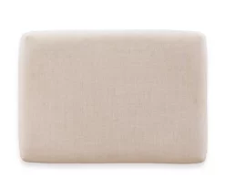 Harbor White & Brown Upholstered Linen Backless Bar Stool -Storage supplies store 810543395 4