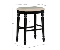Bristol Black & White Backless Bar Stool -Storage supplies store 810543396 D8 11