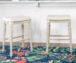 Bristol Whitewash Backless Bar Stool 6 Bristol Whitewash Backless Bar Stool -Storage supplies store 810543397 2