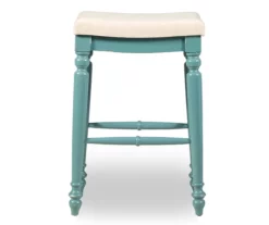 Bristol Antique Blue & White Backless Bar Stool -Storage supplies store 810543398 3