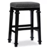 Clark Black & White Upholstered Tweed Backless Bar Stool -Storage supplies store 810543400 1