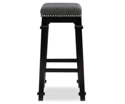 Clark Black & White Upholstered Tweed Backless Bar Stool -Storage supplies store 810543400 4