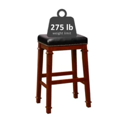 Clark Dark Cherry & Black Upholstered Faux Leather Backless Bar Stool 12 Clark Dark Cherry & Black Upholstered Faux Leather Backless Bar Stool -Storage supplies store 810543402 5