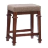 Clark Walnut & Light Brown Upholstered Tweed Backless Counter Stool 2 Clark Walnut & Light Brown Upholstered Tweed Backless Counter Stool -Storage supplies store 810543403 A0 1