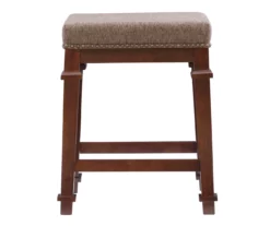 Clark Walnut & Light Brown Upholstered Tweed Backless Counter Stool 14 Clark Walnut & Light Brown Upholstered Tweed Backless Counter Stool -Storage supplies store 810543403 A0 2