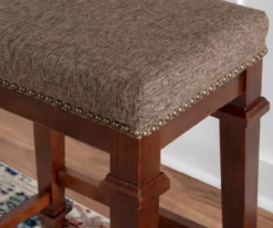 Clark Walnut & Light Brown Upholstered Tweed Backless Counter Stool 13 Clark Walnut & Light Brown Upholstered Tweed Backless Counter Stool -Storage supplies store 810543403 A0 7