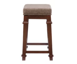 Clark Walnut & Light Brown Upholstered Tweed Backless Counter Stool 15 Clark Walnut & Light Brown Upholstered Tweed Backless Counter Stool -Storage supplies store 810543403 A1 3