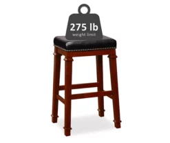 Clark Dark Cherry & Black Upholstered Faux Leather Backless Counter Stool 7 Clark Dark Cherry & Black Upholstered Faux Leather Backless Counter Stool -Storage supplies store 810543404 5