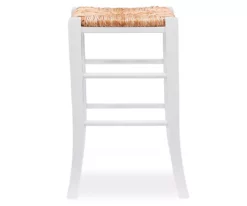 Paris Beige & White Wooden Handwoven Rush Counter Stools, 2-Pack -Storage supplies store 810543407 5
