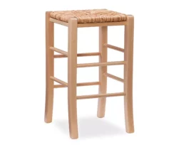 Paris Natural Backless Handwoven Rush Counter Stool, 2-Pack -Storage supplies store 810543409 1