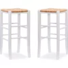 Paris White Backless Handwoven Rush Bar Stool, 2-Pack -Storage supplies store 810543410 4