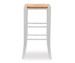 Paris White Backless Handwoven Rush Bar Stool, 2-Pack -Storage supplies store 810543410 5
