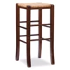 Paris Walnut Backless Handwoven Rush Bar Stool, 2-Pack -Storage supplies store 810543411 1