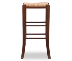 Paris Walnut Backless Handwoven Rush Bar Stool, 2-Pack -Storage supplies store 810543411 4