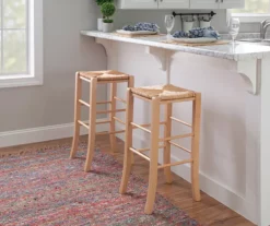 Paris Natural Backless Handwoven Rush Bar Stool, 2-Pack 8 Paris Natural Backless Handwoven Rush Bar Stool, 2-Pack -Storage supplies store 810543412 2