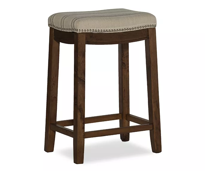 Brooke Natural & Dark Brown Backless Padded Counter Stool 3 Brooke Natural & Dark Brown Backless Padded Counter Stool