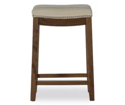 Brooke Natural & Dark Brown Backless Padded Counter Stool 7 Brooke Natural & Dark Brown Backless Padded Counter Stool -Storage supplies store 810543416 3