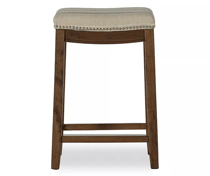 Brooke Natural & Dark Brown Backless Padded Counter Stool 5 Brooke Natural & Dark Brown Backless Padded Counter Stool - Image 3