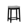 Brooke Gray & Black Faux Leather Backless Padded Counter Stool -Storage supplies store 810543418 1
