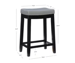 Brooke Gray & Black Faux Leather Backless Padded Counter Stool -Storage supplies store 810543418 A7