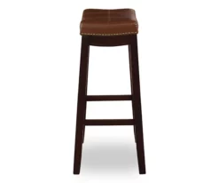 Brooke Cognac & Dark Brown Faux Leather Backless Padded Counter Stool -Storage supplies store 810543421 4