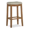 Brooke Natural & Rustic Brown Backless Striped Bar Stool