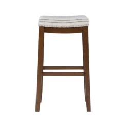Brooke Natural & Dark Brown Backless Padded Bar Stool -Storage supplies store 810543423 4