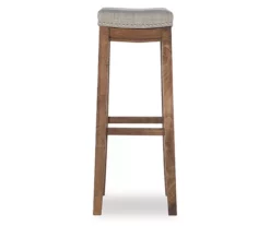 Brooke Gray & Rustic Brown Backless Nailhead Bar Stool -Storage supplies store 810543424 4