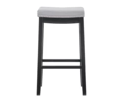 Brooke Gray & Black Faux Leather Backless Padded Bar Stool -Storage supplies store 810543425 A0 2