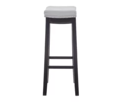 Brooke Gray & Black Faux Leather Backless Padded Bar Stool -Storage supplies store 810543425 A0 3