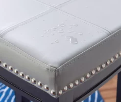 Brooke Gray & Black Faux Leather Backless Padded Bar Stool -Storage supplies store 810543425 B8 2