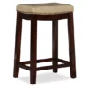 Brooke Beige & Dark Brown Faux Leather Backless Padded Counter Stool -Storage supplies store 810543429 1