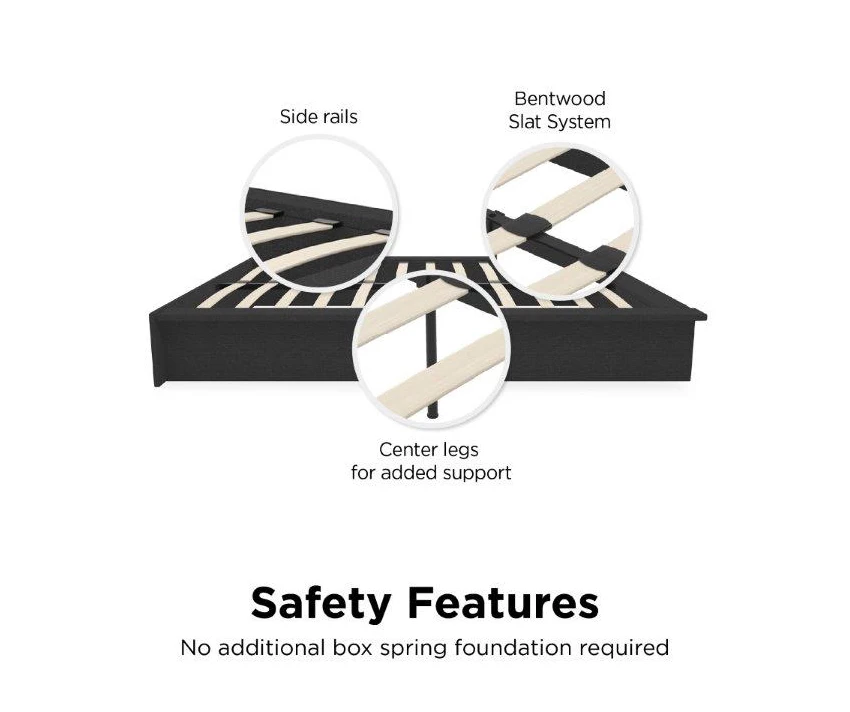 DHP Micah Gray Linen Queen Platform Bed 5 DHP Micah Gray Linen Queen Platform Bed - Image 3