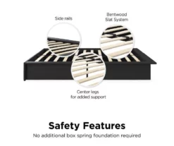 DHP Micah Black Faux Leather King Platform Bed -Storage supplies store 810543681 5